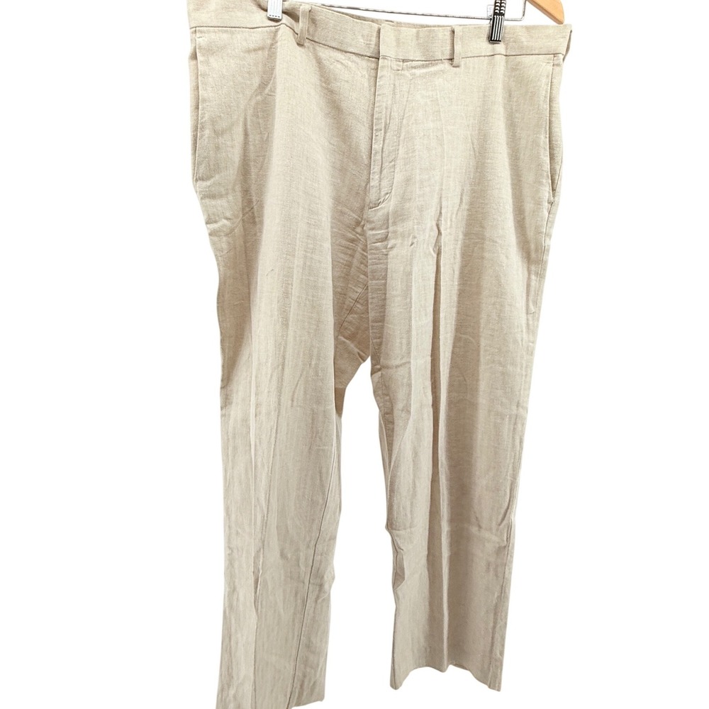 Perry Ellis Linen‎ Blend Flat Front Dress Pants Size 38/30 super soft!